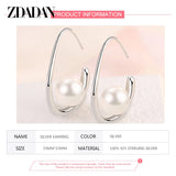 925 Silver Pearl Dangle Earrings Women Party Jewelry Gift