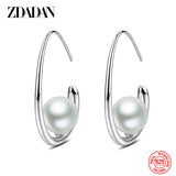 925 Silver Pearl Dangle Earrings Women Party Jewelry Gift