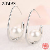 925 Silver Pearl Dangle Earrings Women Party Jewelry Gift