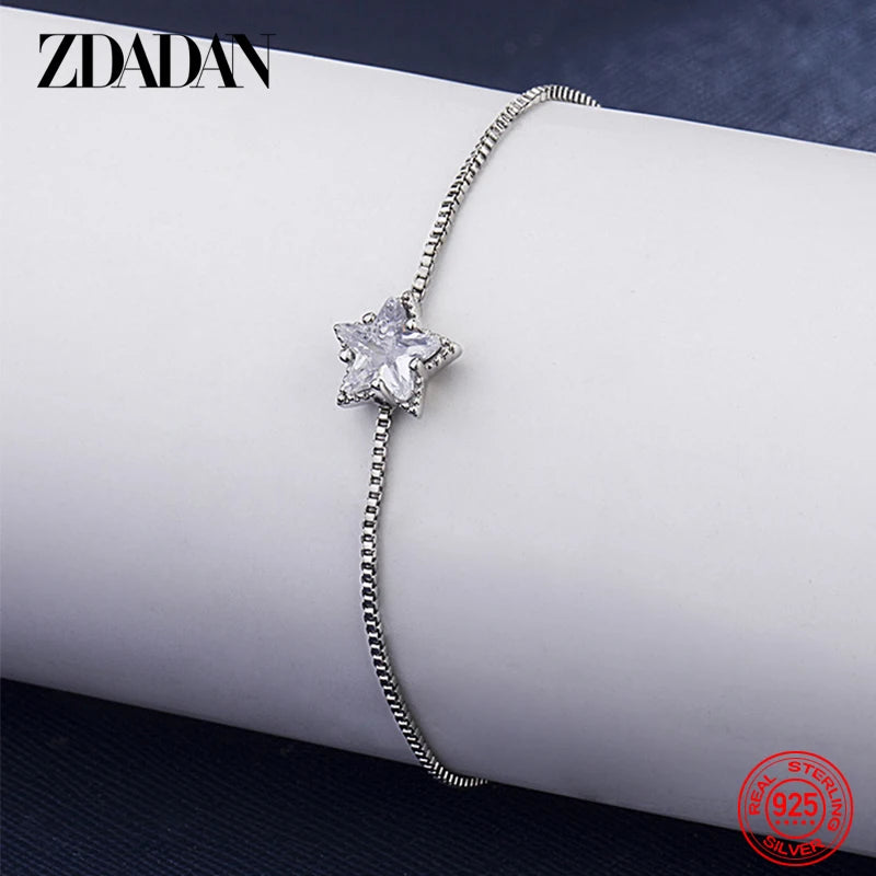 925 Silver Zircon Bracelet Chain For Women Party Jewelry