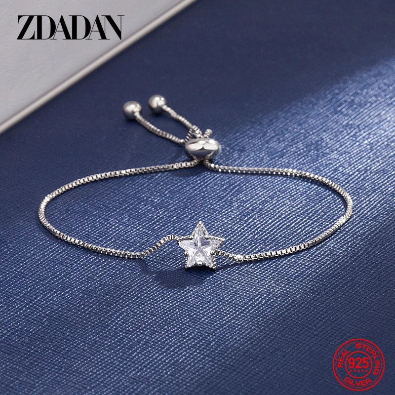 925 Silver Zircon Bracelet Chain For Women Party Jewelry