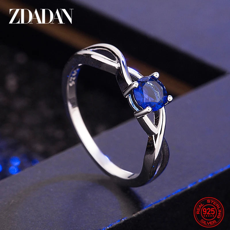 925 Silver Pink Zircon Rings For Women Wedding Jewelry