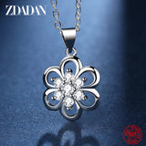 925 Sterling Silver Rotating Flower Necklace For Women Jewelry