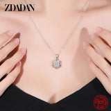 925 Sterling Silver Rotating Flower Necklace For Women Jewelry