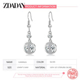 925 Silver Round Dangle Earrings Women Jewelry
