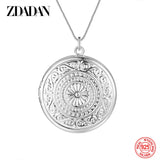 925 Silver Round Pendant Necklace with Snake Chain