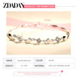 925 Silver Geometric Zircon Bracelet Chain Women Jewelry