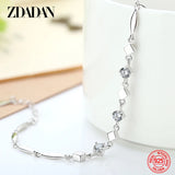 925 Silver Geometric Zircon Bracelet Chain Women Jewelry