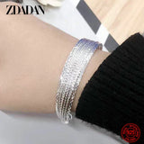 925 Silver Open Cuff Bracelet Party Jewelry Gift