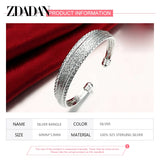 925 Silver Open Cuff Bracelet Party Jewelry Gift