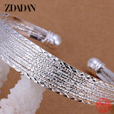 925 Silver Open Cuff Bracelet Party Jewelry Gift