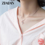 925 Silver Clavicle Cat Moon Necklace Women Chain Jewelry Gift