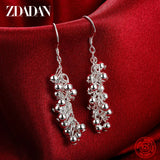 925 Silver Smooth Bead Drop Earrings Wedding Party Gift