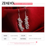 925 Silver Smooth Bead Drop Earrings Wedding Party Gift