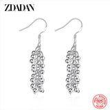 925 Silver Smooth Bead Drop Earrings Wedding Party Gift