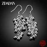 925 Silver Smooth Bead Drop Earrings Wedding Party Gift