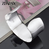 925 Silver Open Bangles&Bracelet Men Women Jewelry