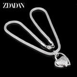 925 Silver Heart Pendant Necklace Chain Wedding Engagement Jewelry