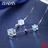 925 Silver Square Crystal Bracelet Women Wedding Jewelry