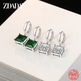 925 Silver Square Dangle Earrings Women Gift