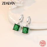 925 Silver Square Dangle Earrings Women Gift