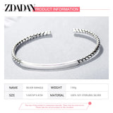 925 Silver Square Open Cuff Bracelet Wedding Jewelry
