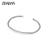 925 Silver Square Open Cuff Bracelet Wedding Jewelry