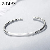 925 Silver Square Open Cuff Bracelet Wedding Jewelry