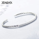 925 Silver Square Open Cuff Bracelet Wedding Jewelry
