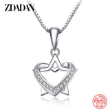 925 Silver Star Heart Zircon Necklace Women Engagement Jewelry