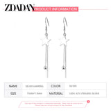 925 Silver Star Tassel Drop Earrings Women Jewelry
