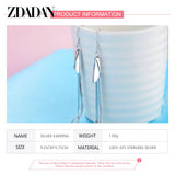 925 Silver Tassel Long Drop Earrings Wedding Jewelry