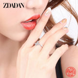 925 Silver Cross Zircon Open Ring Wedding Party Gift