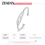 925 Silver Twine Open Cuff Bracelet for Wedding