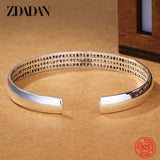 925 Silver Vintage Cuff Bangle Wedding Jewelry Women Accessories