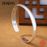 925 Silver Vintage Cuff Bangle Wedding Jewelry Women Accessories