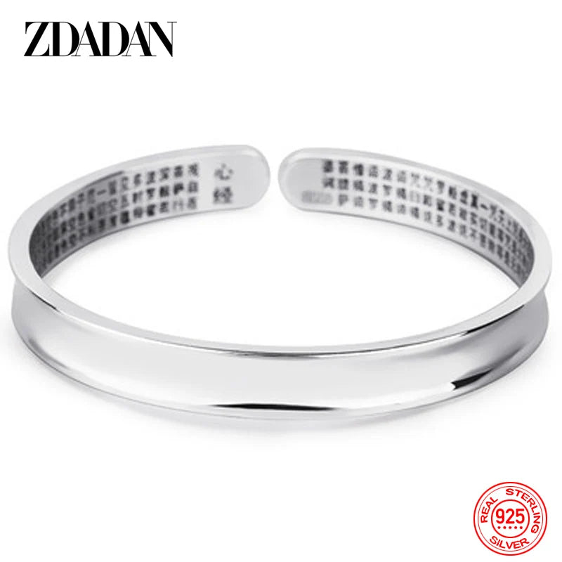 925 Silver Vintage Cuff Bracelets Women's Jewelry Gift