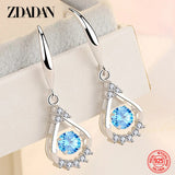 925 Silver Water Drop Dangle Earrings Women Jewelry