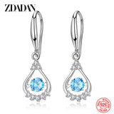925 Silver Water Drop Dangle Earrings Women Jewelry