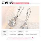 925 Silver Water Drop Dangle Earrings Women Jewelry