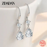 925 Silver Water Drop Dangle Earrings Women's Party Gift