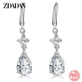 925 Silver Water Drop Dangle Earrings Women's Party Gift