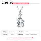 925 Silver Water Drop Pendant Necklaces for Women