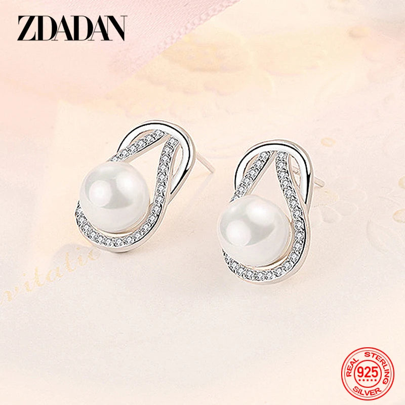 925 Silver Water Drops Personalized Pearl Earrings