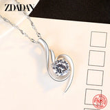 925 Silver Zircon Necklace Chain Wedding Jewelry