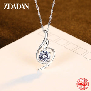 925 Silver Zircon Necklace Chain Wedding Jewelry