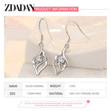 925 Silver Zircon Dangle Earrings Wedding Jewelry