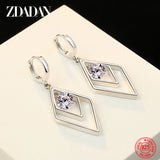925 Silver Zircon Geometric Earrings Wedding Jewelry