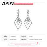 925 Silver Zircon Geometric Earrings Wedding Jewelry