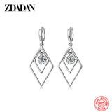 925 Silver Zircon Geometric Earrings Wedding Jewelry